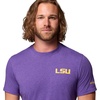 Columbia Mens Collegiate PFG Tee Short Sleeve(Lsu – Vivid Purple Heather)