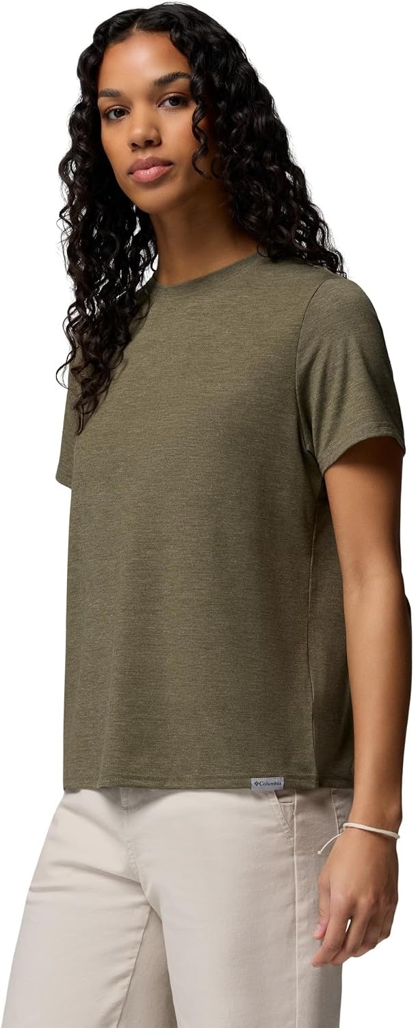 image:imageColumbia Womens Soft Stretch Short Sleeve TeeStone Green Heather