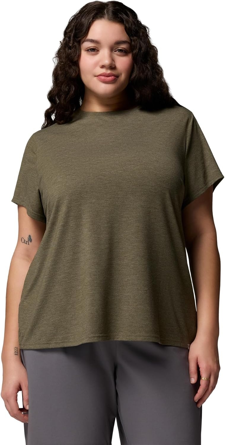 image:imageColumbia Womens Soft Stretch Short Sleeve TeeStone Green Heather