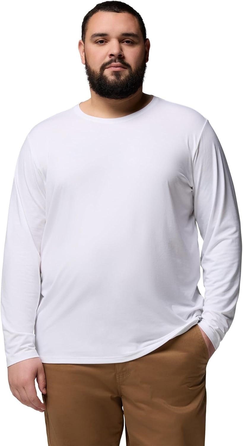 image:imageColumbia Mens Soft Stretch Long Sleeve TeeWhiteHeather