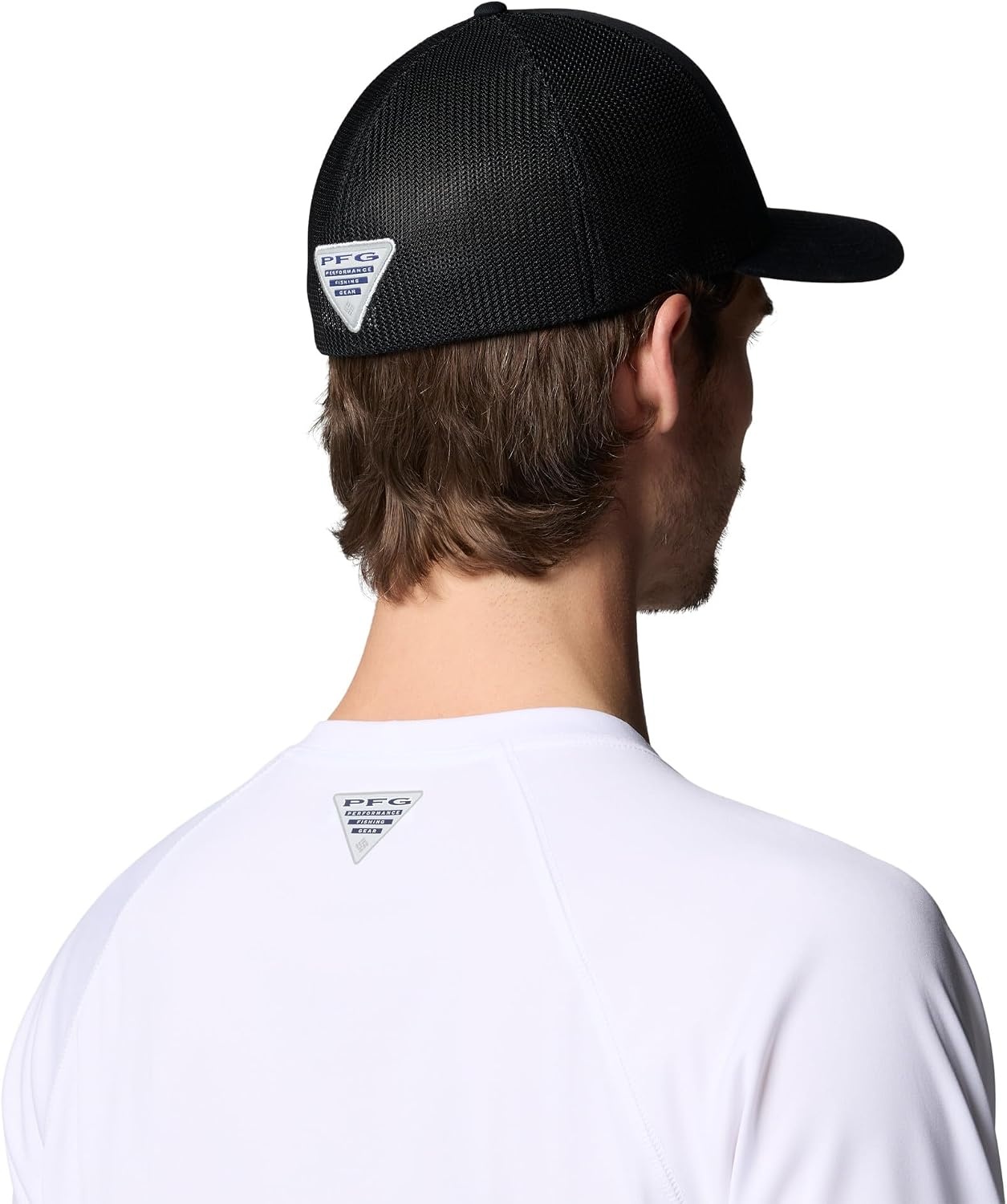 image:imageColumbia Unisex Adult PFG Icon Mesh Ball CapBlackFlag Inside Fish