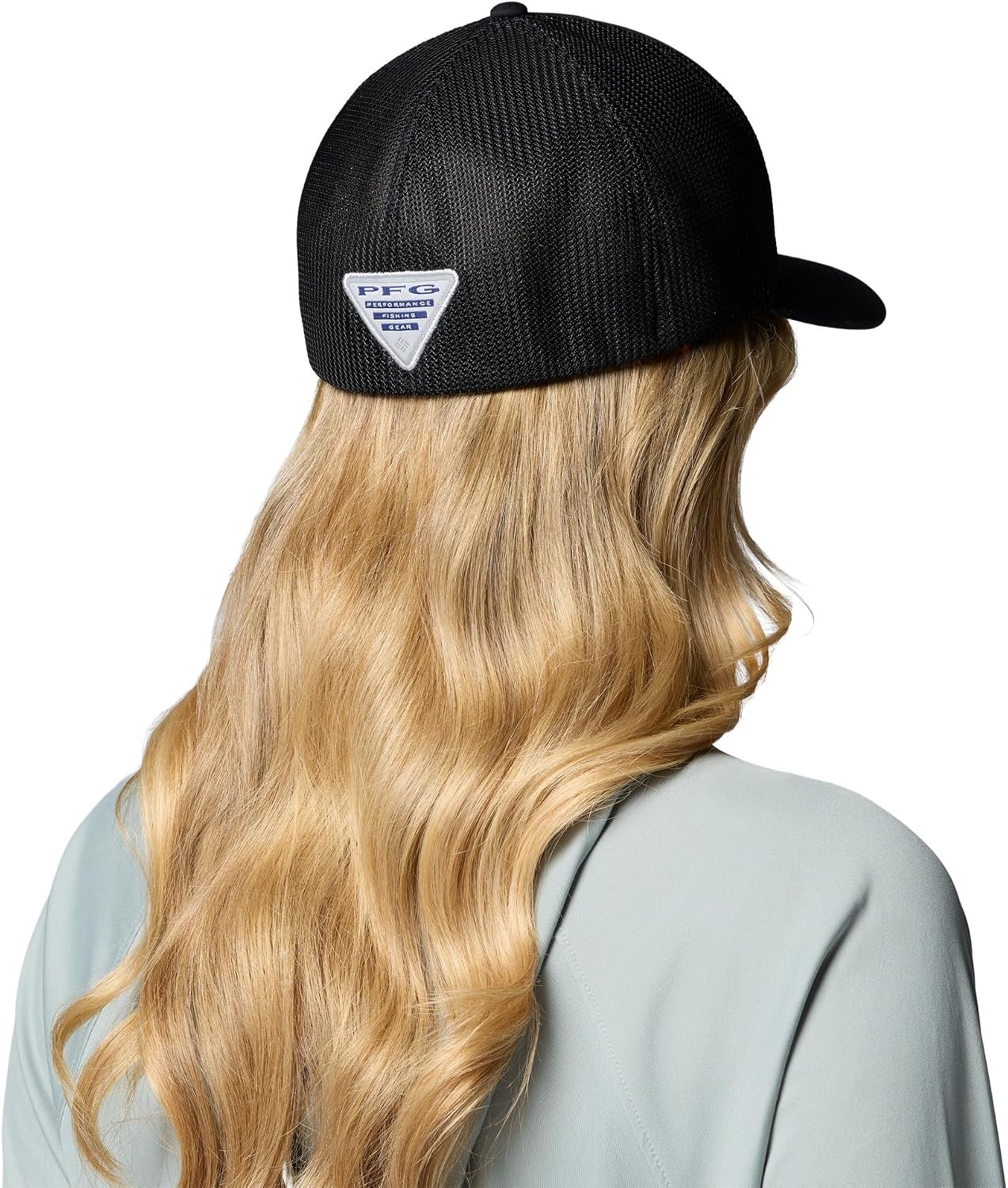image:imageColumbia Unisex Adult PFG Icon Mesh Ball CapBlackFlag Inside Fish