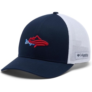 Columbia Unisex Adult PFG Icon Mesh Ball Cap(Collegiate Navy/Flag Fish)