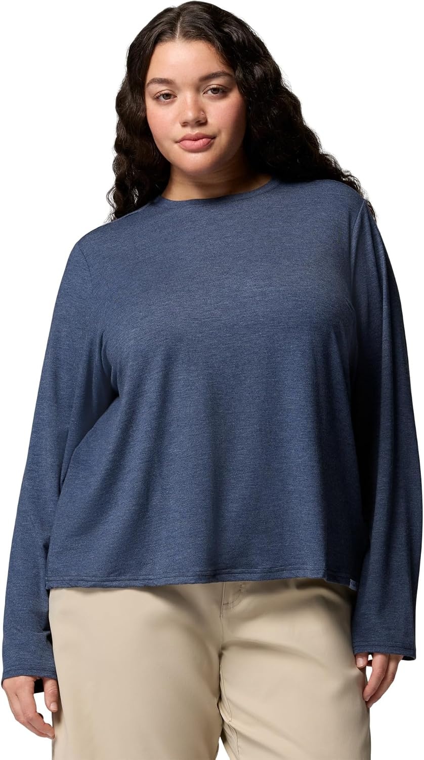 image:imageColumbia Womens Soft Stretch Long Sleeve TeeCollegiate Navy Heather