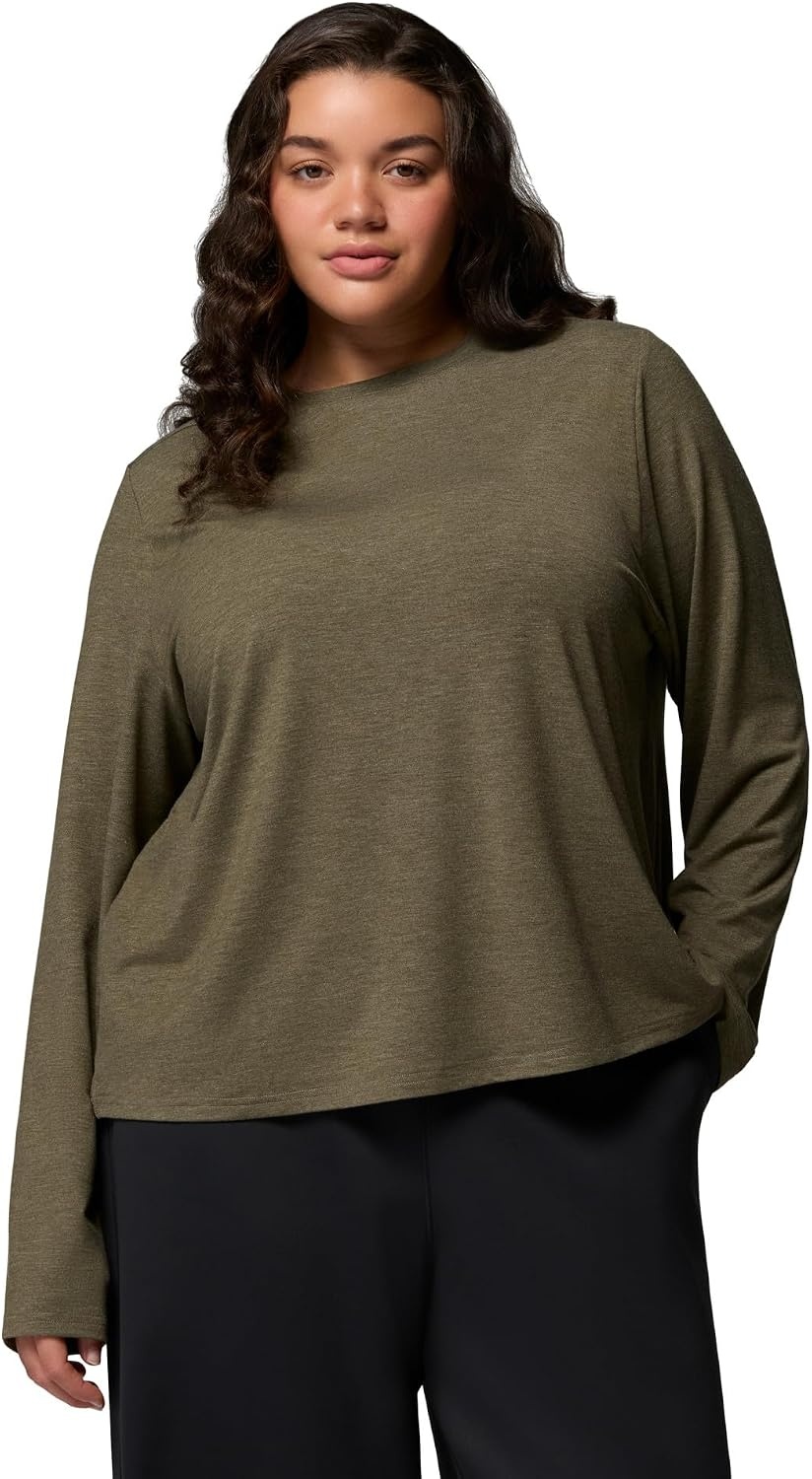 image:imageColumbia Womens Soft Stretch Long Sleeve TeeStone Green Heather