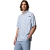 Columbia Mens PFG Super Tamiami Short Sleeve Shirt(Dockside Blue Roosters)
