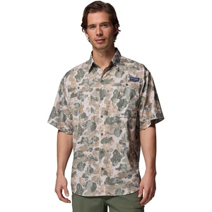 Columbia Mens PFG Super Tamiami Short Sleeve Shirt(Dark Stone Deltawood)