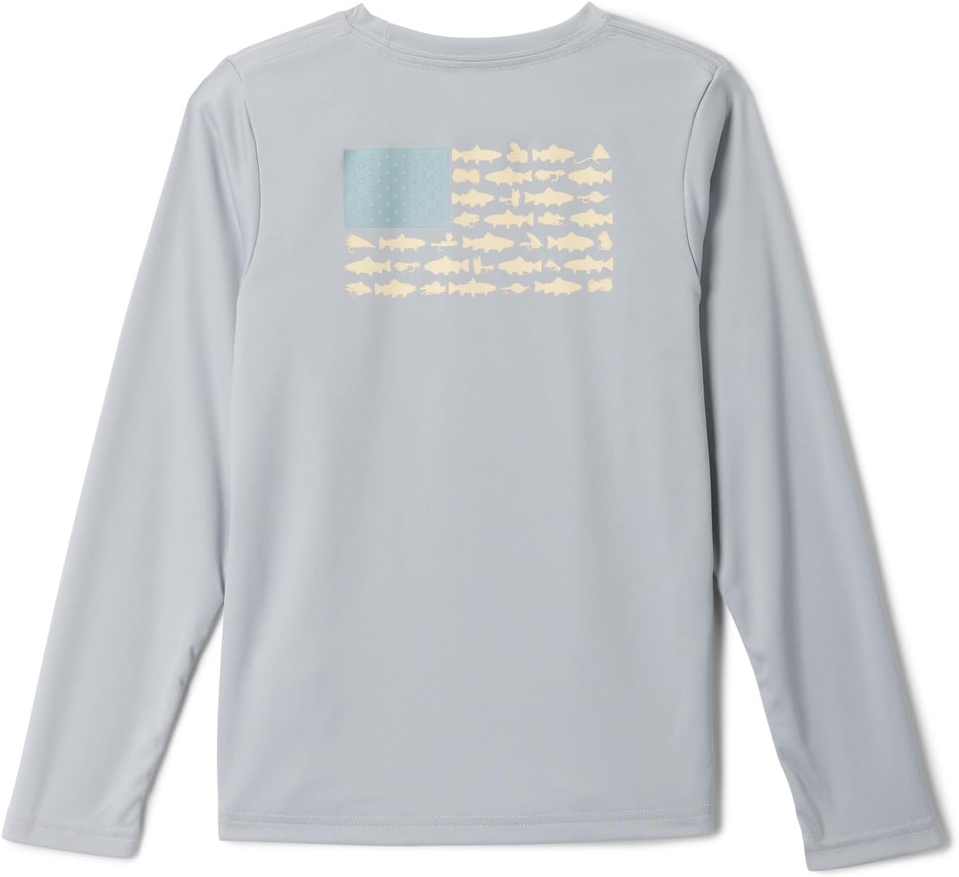 image:imageColumbia Boys Terminal Tackle PFG Fish Flag Long Sleeve Little KidsBig KidsCool GreyCrushed Blue Trout Flies
