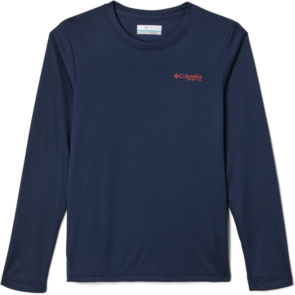 image:imageColumbia Boys Terminal Tackle PFG Fish Flag Long Sleeve Little KidsBig KidsCollegiate NavyRed Spark