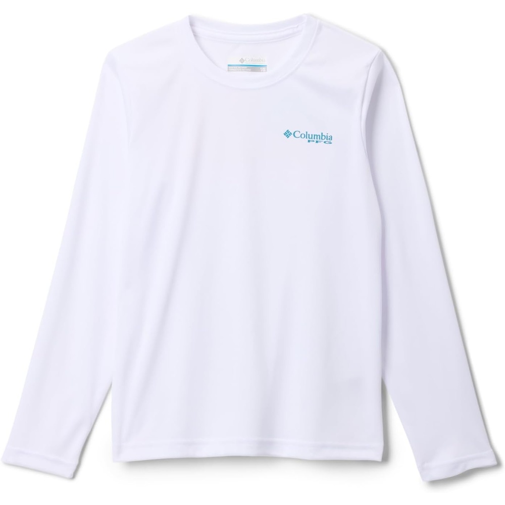 image:imageColumbia Boys Terminal Tackle PFG Fish Flag Long Sleeve Little KidsBig KidsWhiteBlue Echo Fish Flag