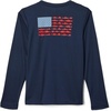 Columbia Boy’s Terminal Tackle PFG™ Fish Flag Long Sleeve (Little Kids/Big Kids)(Collegiate Navy/Red Spark)