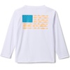 Columbia Boy’s Terminal Tackle PFG™ Fish Flag Long Sleeve (Little Kids/Big Kids)(White/Blue Echo Fish Flag)