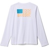 Columbia Boy’s Terminal Tackle PFG™ Fish Flag Long Sleeve (Little Kids/Big Kids)(White/Blue Echo Fish Flag)
