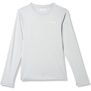 Columbia Boy’s Terminal Tackle PFG™ Fish Flag Long Sleeve (Little Kids/Big Kids)(Cool Grey/Crushed Blue Trout + Flies)