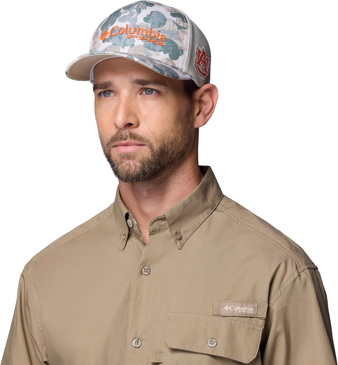 image:imageColumbia Unisex Collegiate PHG Camo Mesh Ball CapAub Fossil Deltawoods Camo