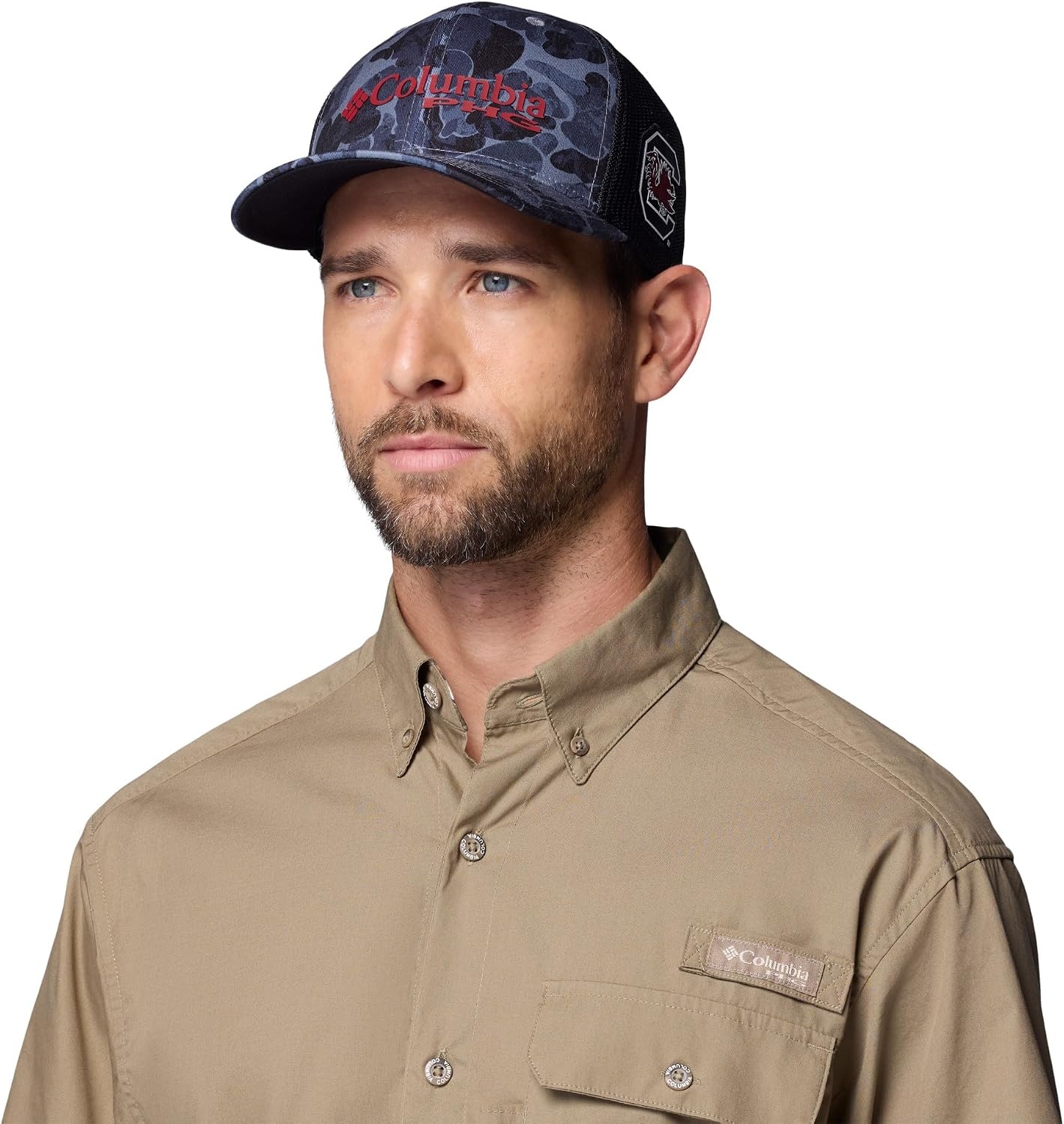 image:imageColumbia Unisex Collegiate PHG Camo Mesh Ball CapSc Black Deltawoods Camo