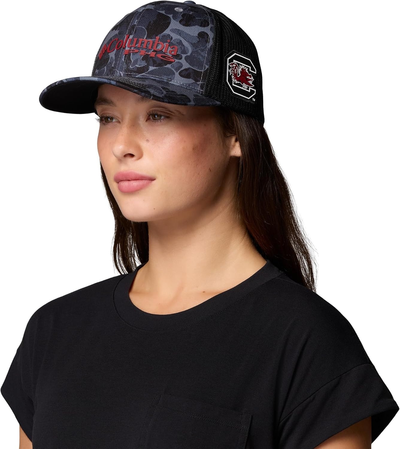 image:imageColumbia Unisex Collegiate PHG Camo Mesh Ball CapSc Black Deltawoods Camo