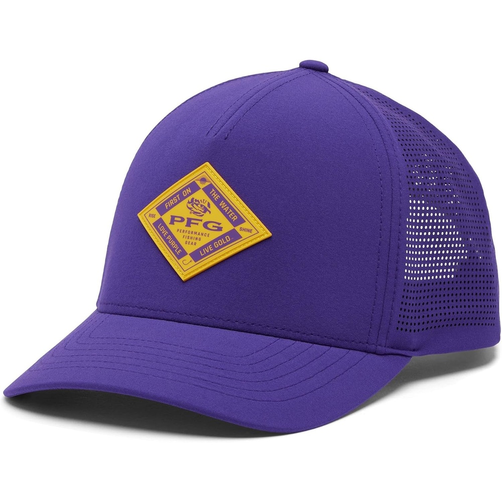 image:imageColumbia Unisex Collegiate PFG Elite 3D Stretch Snap BackLsu Vivid Purple