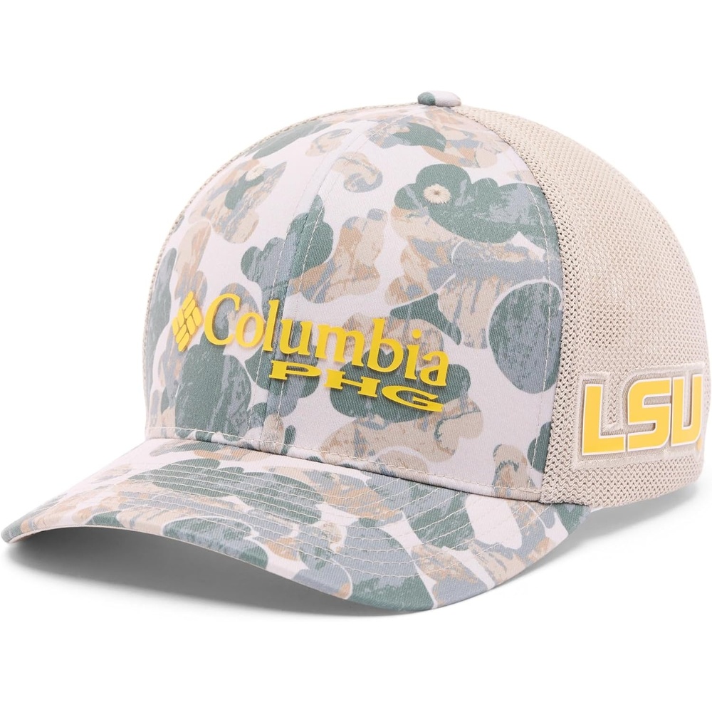 image:imageColumbia Unisex Collegiate PHG Camo Mesh Ball CapLsu Fossil Deltawoods Camo