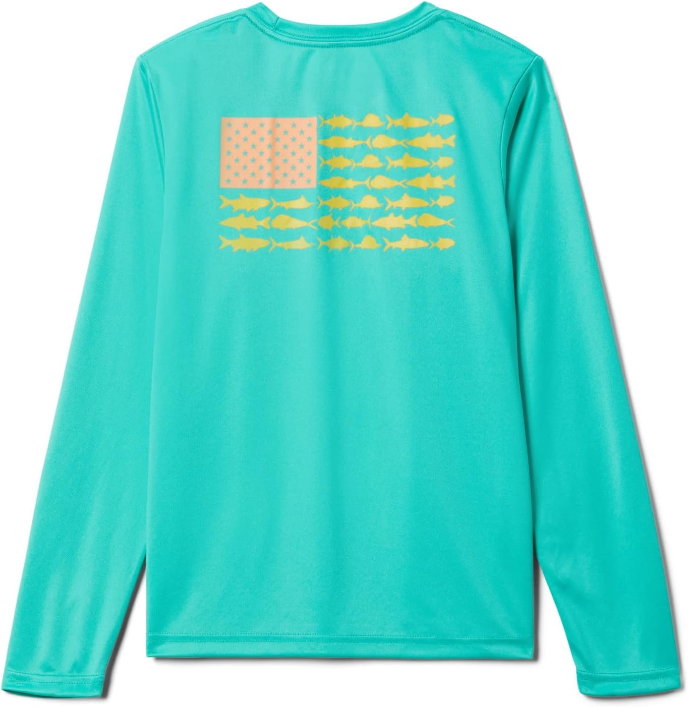 image:imageColumbia Youth Boys PFG Terminal Tackle Fish Flag Long Sleeve ShirtElectric TurquoiseSun Glow