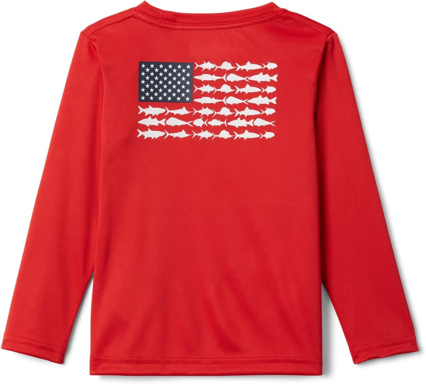 image:imageColumbia Youth Boys PFG Terminal Tackle Fish Flag Long Sleeve ShirtRed SparkWhite