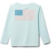 Columbia Youth Boys PFG Terminal Tackle Fish Flag Long Sleeve Shirt(Icy Morn/Pfg Fish Flag Trout & Flies)