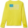 Columbia Youth Boys PFG Terminal Tackle Fish Flag Long Sleeve Shirt(Laser Lemon/Deep Marine)