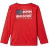 Columbia Youth Boys PFG Terminal Tackle Fish Flag Long Sleeve Shirt(Red Spark/White)