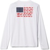 Columbia Youth Boys PFG Terminal Tackle Fish Flag Long Sleeve Shirt(White/Collegiate Navy)