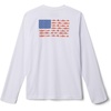 Columbia Youth Boys PFG Terminal Tackle Fish Flag Long Sleeve Shirt(White/Faded Peach)