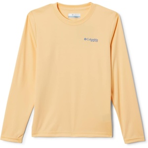 Columbia Youth Boys PFG Terminal Tackle Fish Flag Long Sleeve Shirt(Cocoa Butter/Gulf Stream)