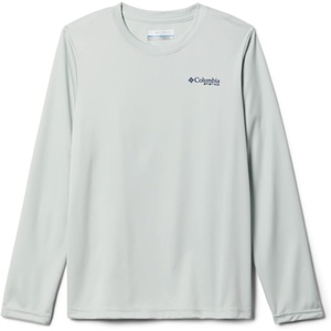 Columbia Youth Boys PFG Terminal Tackle Fish Flag Long Sleeve Shirt(Cool Green/Carbon)