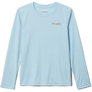 Columbia Youth Boys PFG Terminal Tackle Fish Flag Long Sleeve Shirt(Spring Blue/Island Orange)