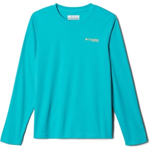 Columbia Youth Boys PFG Terminal Tackle Fish Flag Long Sleeve Shirt(Turquoise  Orange Glow Offshore Slam)