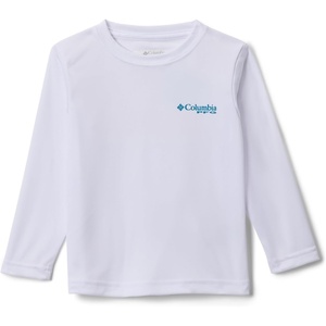 Columbia Youth Boys PFG Terminal Tackle Fish Flag Long Sleeve Shirt(White/Blue Echo Fish Flag)