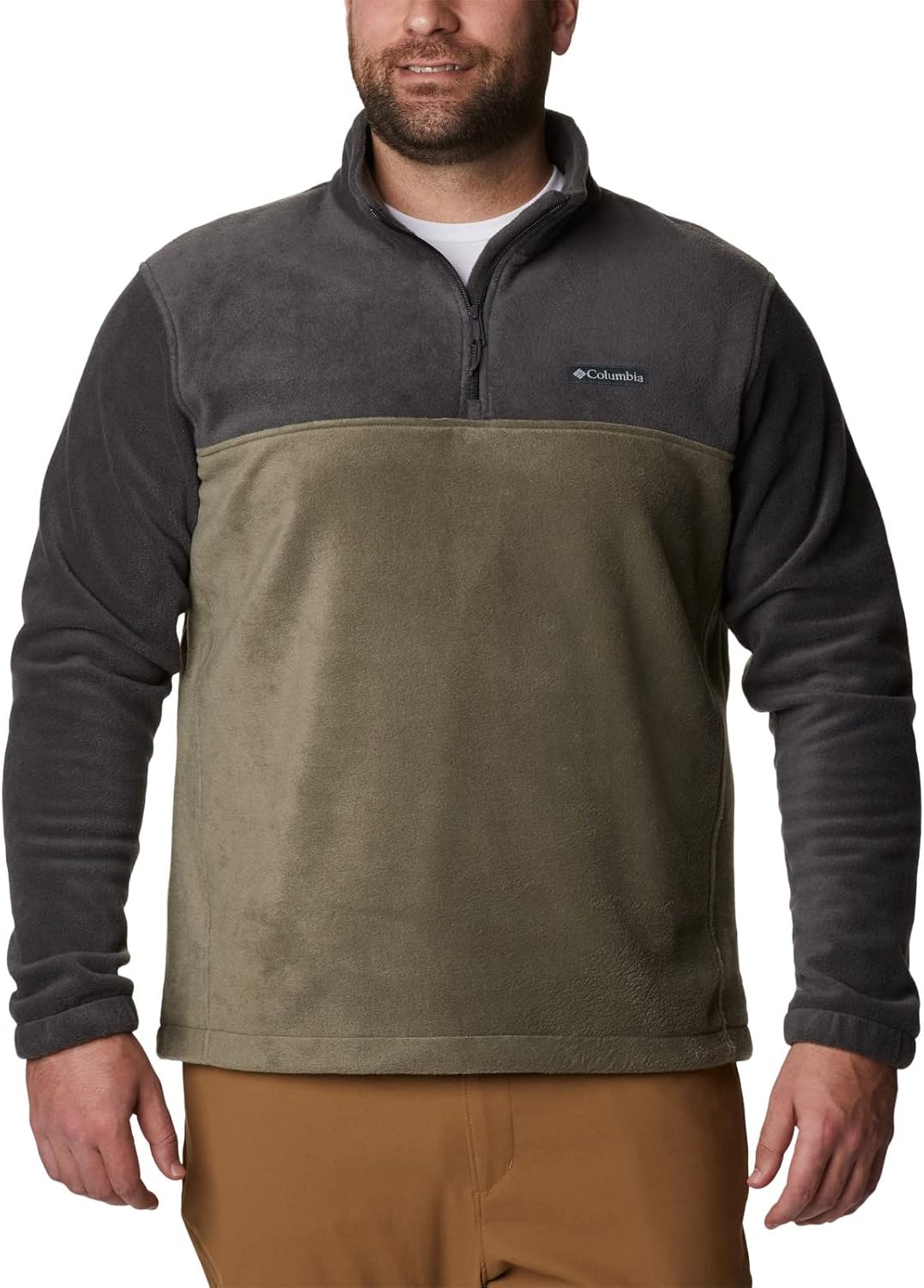 image:imageColumbia mens Steens Mountain Half ZipShark Stone Green