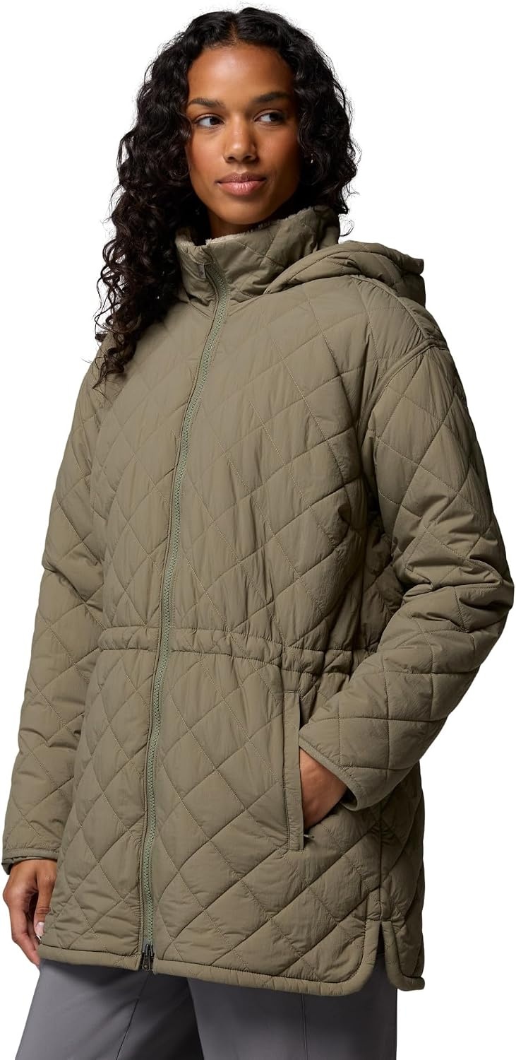 image:imageColumbia Womens Cozy Summit Lined Mid Insulated JacketStone Green