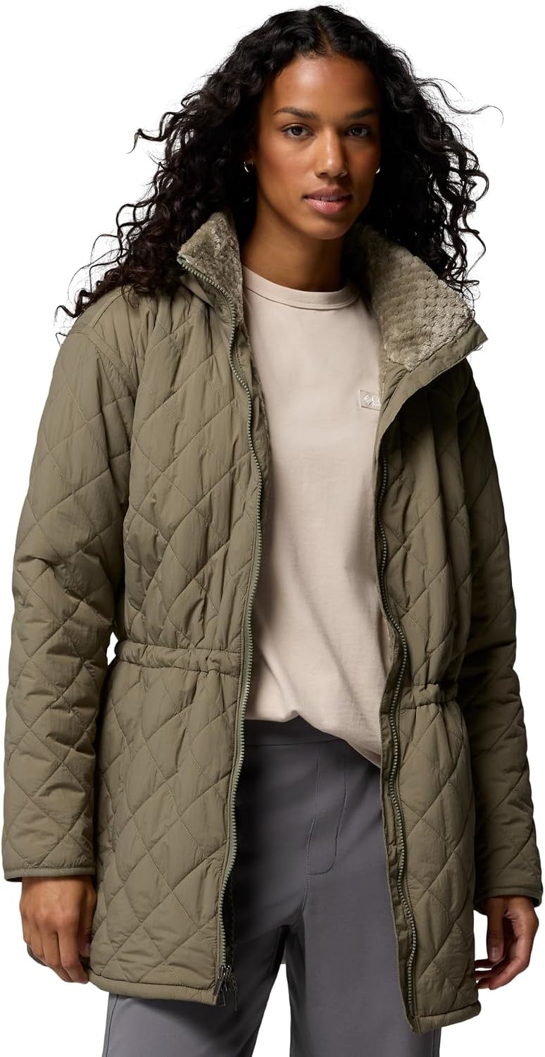 image:imageColumbia Womens Cozy Summit Lined Mid Insulated JacketStone Green