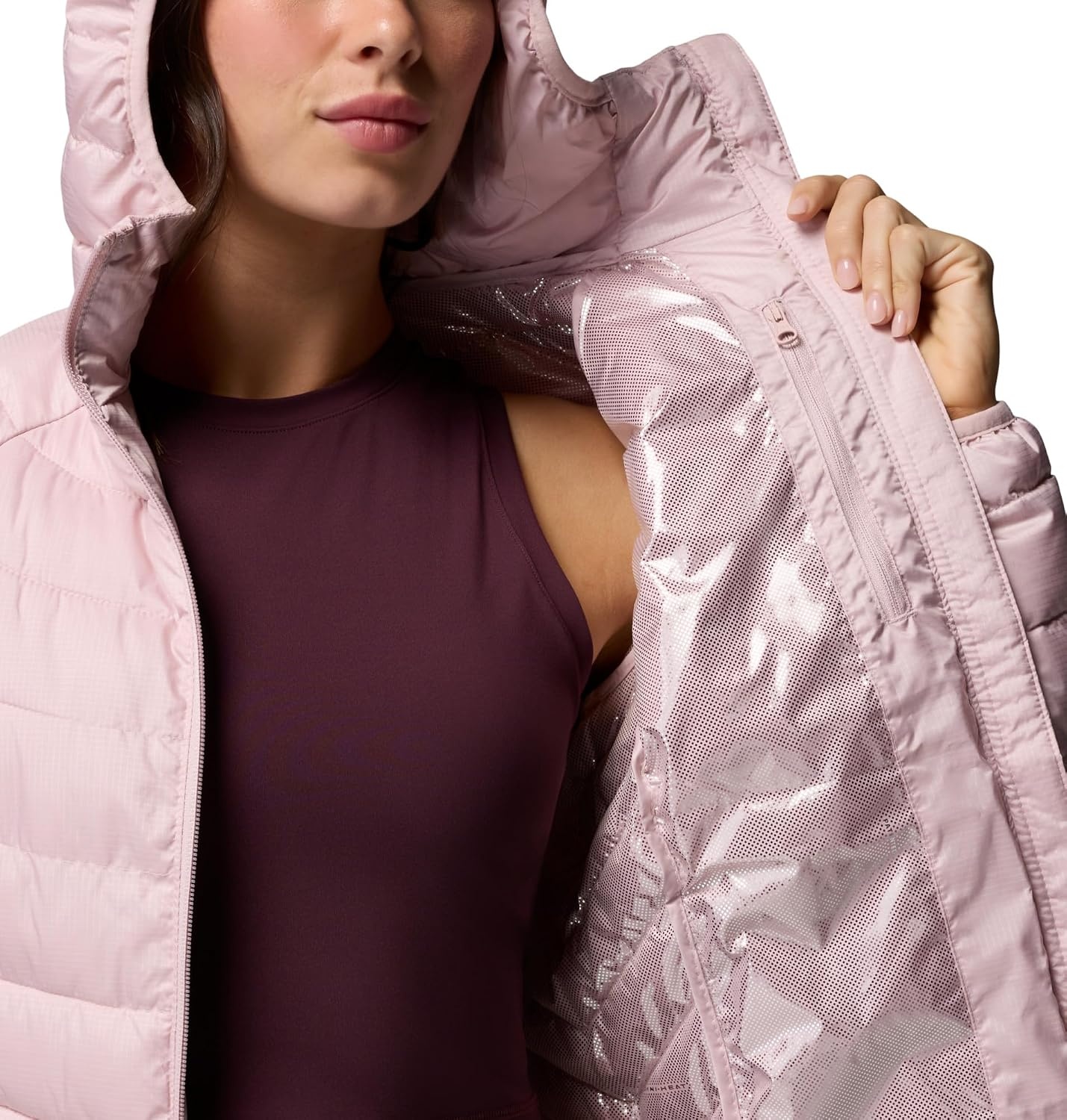 image:imageColumbia Womens Powder Lite II Hooded JacketMineral Pink Ripstop