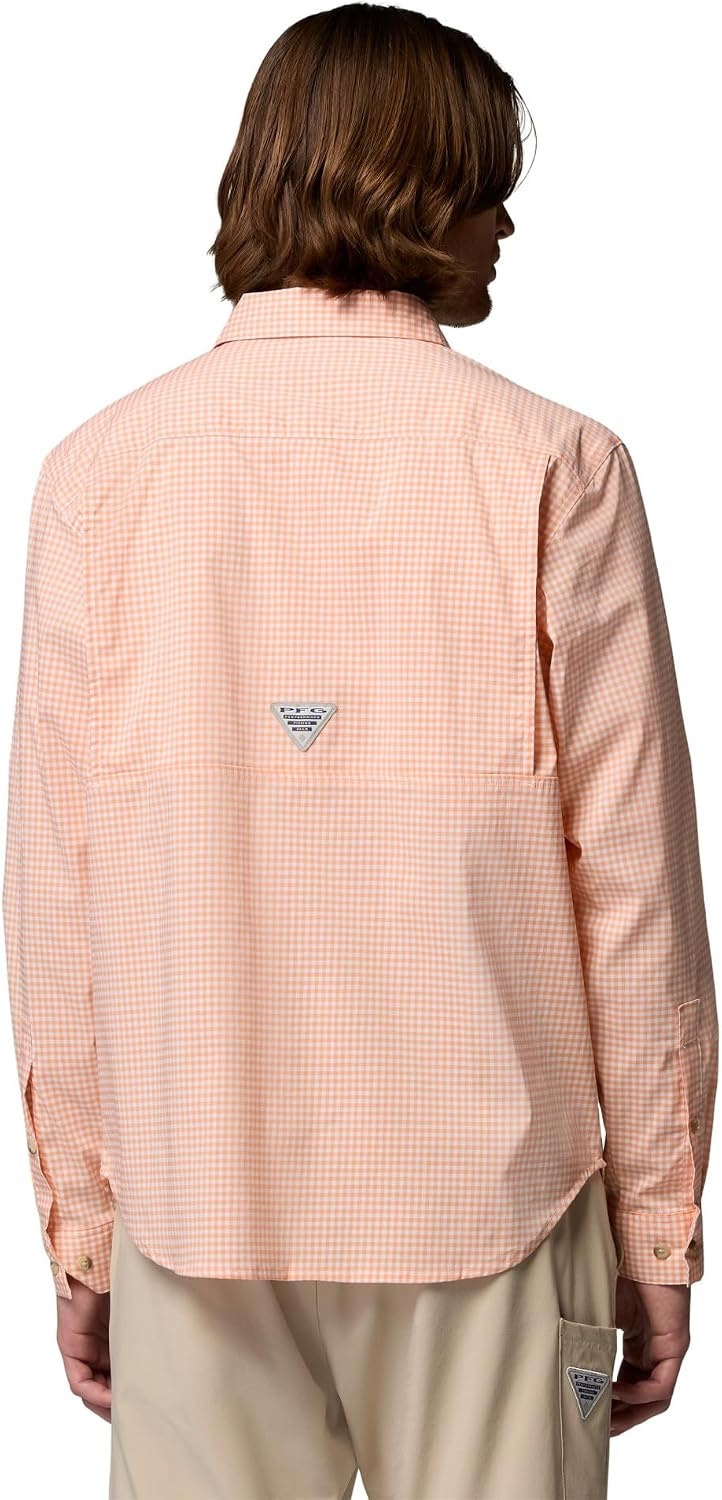 image:imageColumbia Mens PFG Harbor Peak Long Sleeve ShirtBright Nectar Micro Gingham