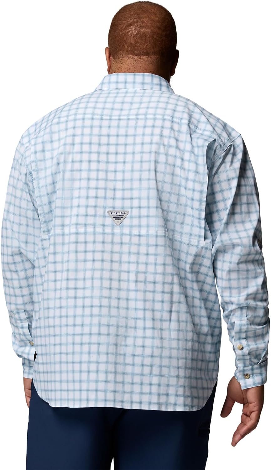 image:imageColumbia Mens PFG Harbor Peak Long Sleeve ShirtMarine Light Micro Gingham