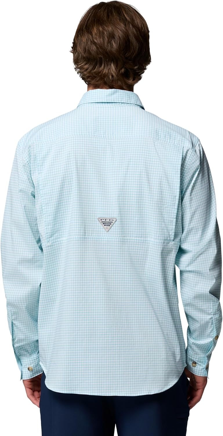 image:imageColumbia Mens PFG Harbor Peak Long Sleeve ShirtMarine Light Micro Gingham