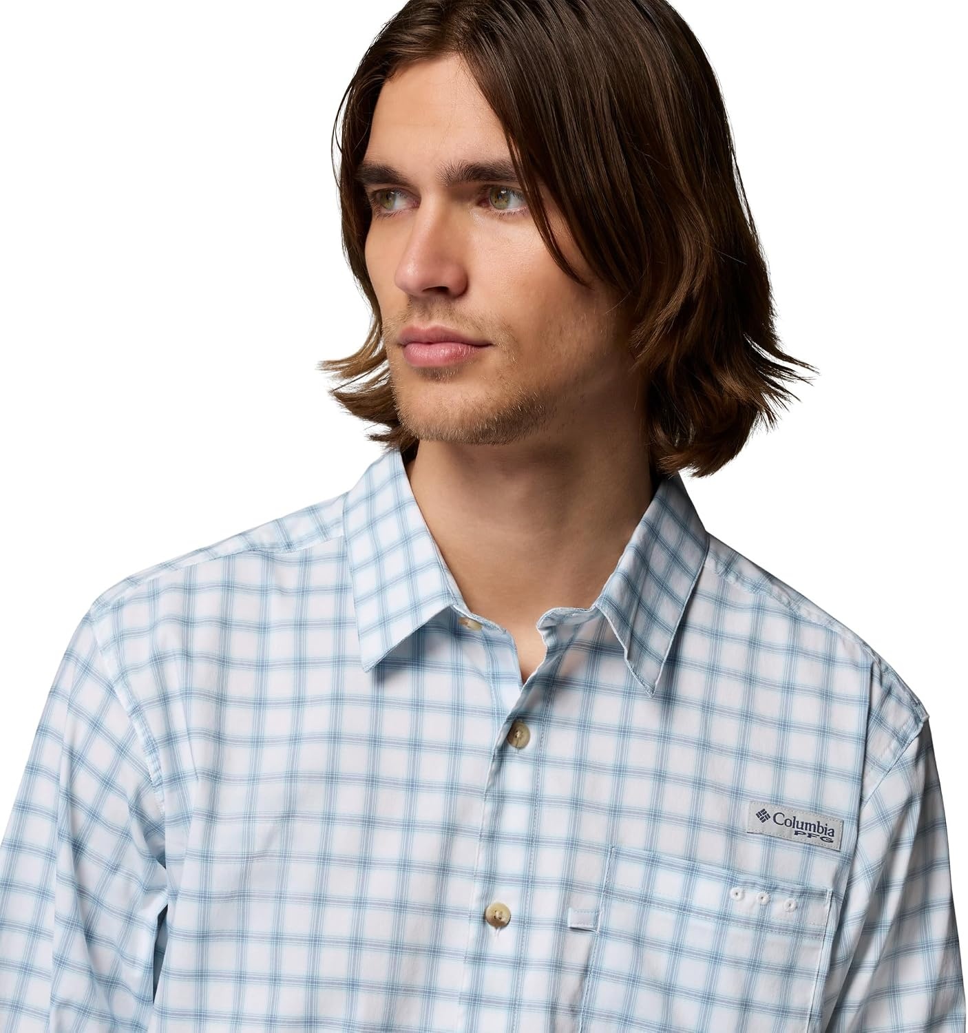 image:imageColumbia Mens PFG Harbor Peak Long Sleeve ShirtMarine Light Shoreline Ombre