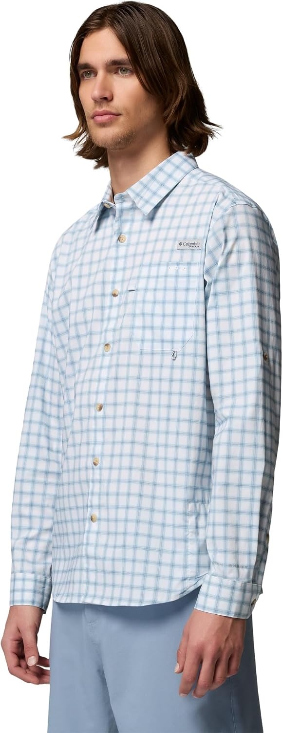 image:imageColumbia Mens PFG Harbor Peak Long Sleeve ShirtMarine Light Shoreline Ombre