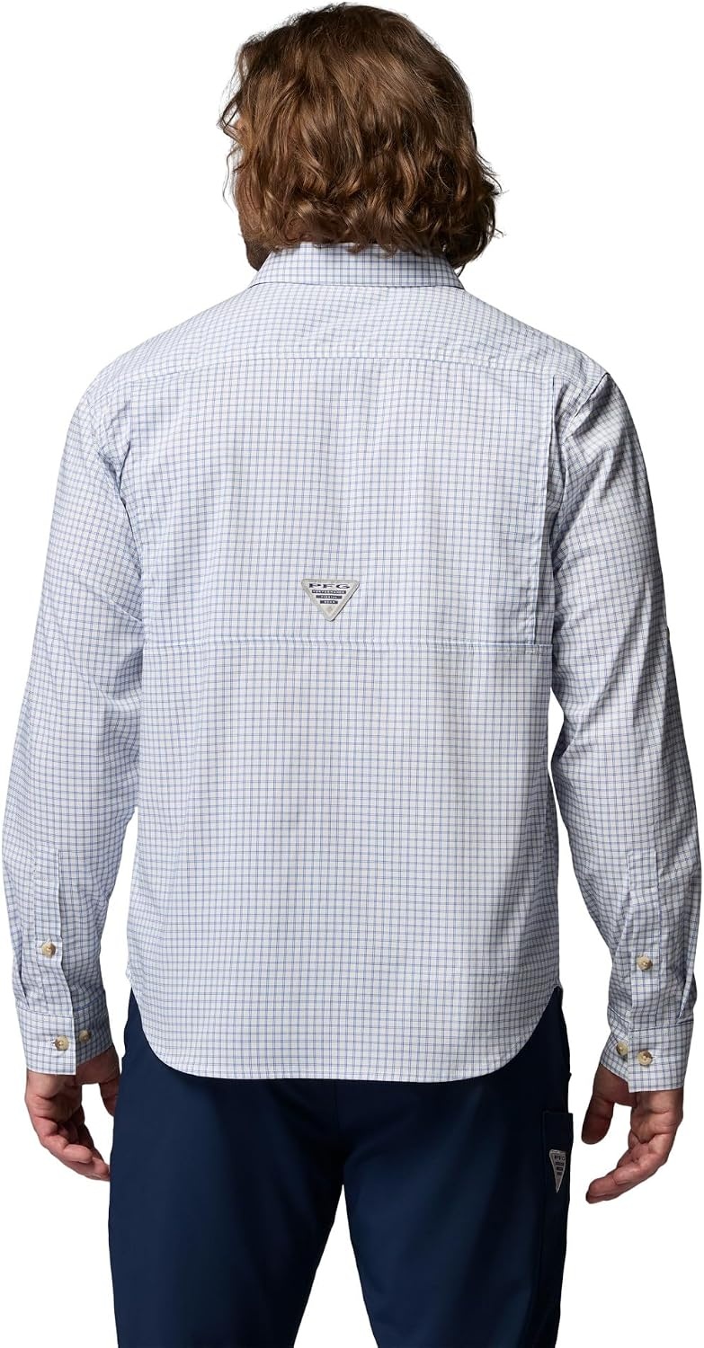 image:imageColumbia Mens PFG Harbor Peak Long Sleeve ShirtVivid Blue Micro Check