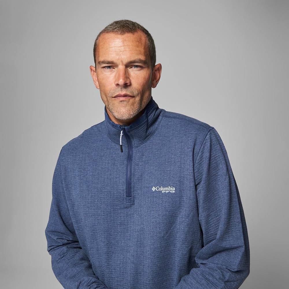image:imageColumbia Mens PFG Slack Tide Quarter ZipDockside BlueCollegiate Navy