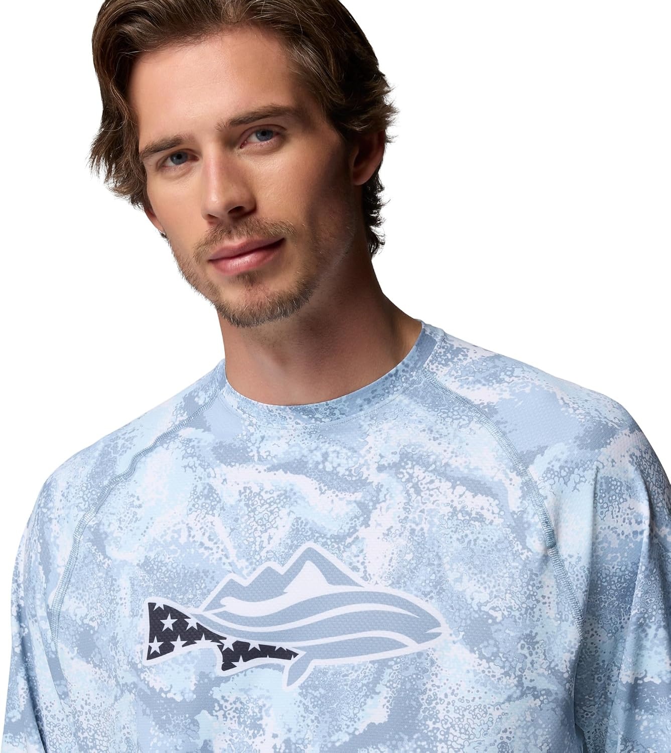 image:imageColumbia Mens PFG Solar Stream II Graphic Long SleeveDockside Blue Watercover
