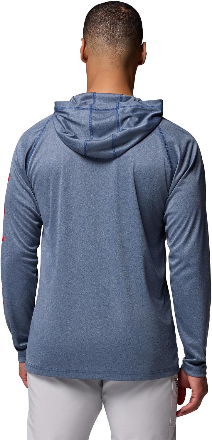 image:imageColumbia Mens PFG Terminal Tackle HoodieCarbon HeatherRed Spark Logo
