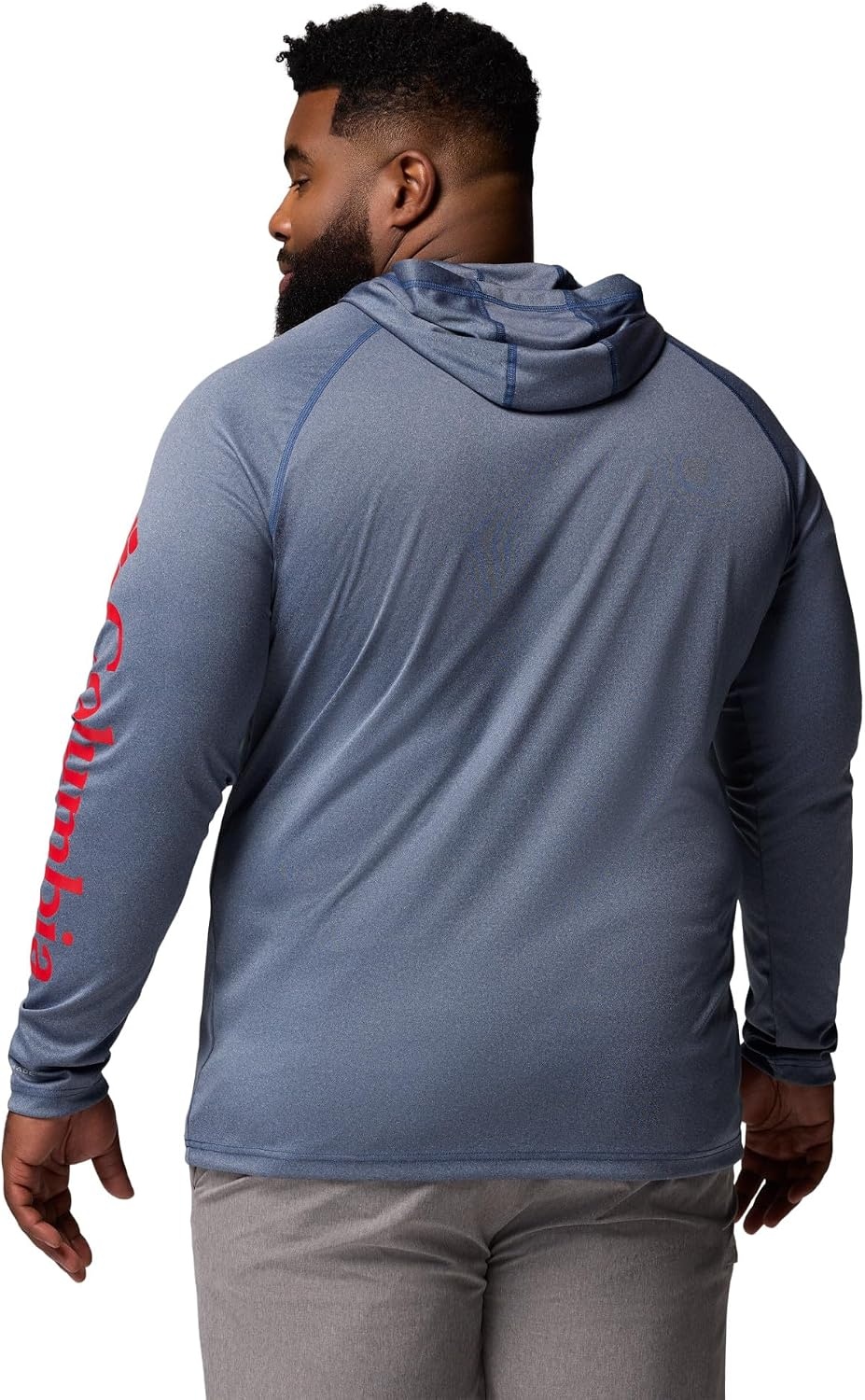image:imageColumbia Mens PFG Terminal Tackle HoodieCarbon HeatherRed Spark Logo