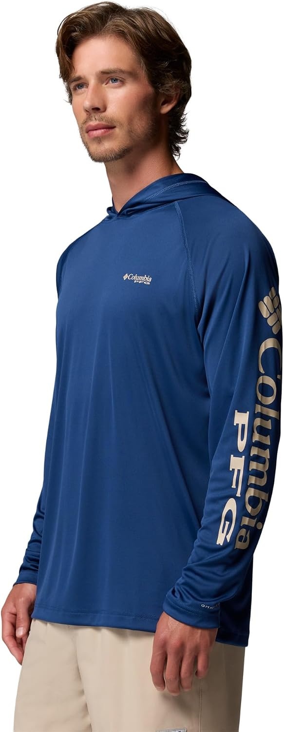 image:imageColumbia Mens PFG Terminal Tackle HoodieCarbonAncient Fossil Logo